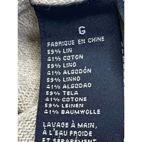 Nautica mens V-Neck pullover sweater sweater sz large cream argyle linen blend - Picture 11 of 12